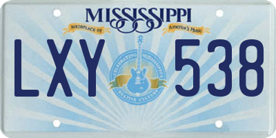 MS license plate LXY538