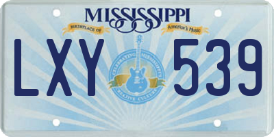 MS license plate LXY539