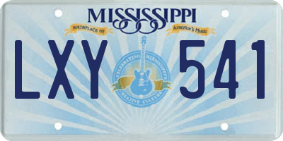 MS license plate LXY541