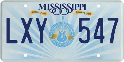 MS license plate LXY547