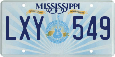 MS license plate LXY549