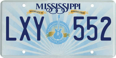 MS license plate LXY552