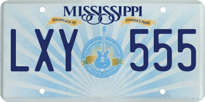MS license plate LXY555