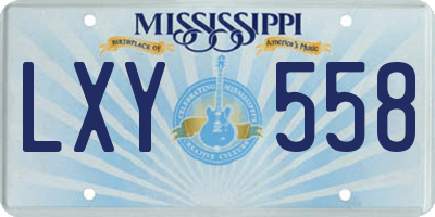MS license plate LXY558