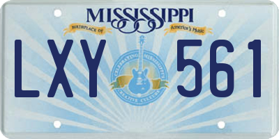 MS license plate LXY561