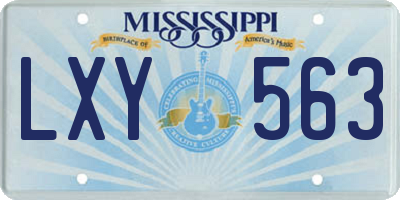 MS license plate LXY563