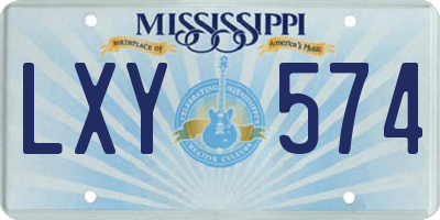 MS license plate LXY574
