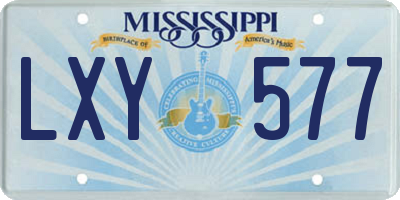 MS license plate LXY577