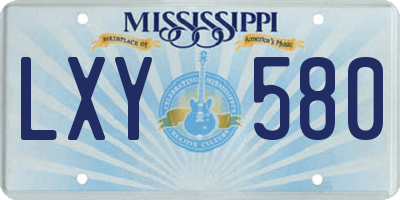 MS license plate LXY580