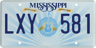 MS license plate LXY581