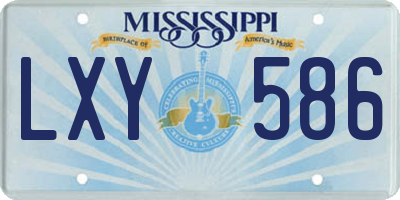 MS license plate LXY586