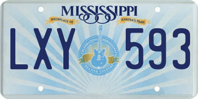 MS license plate LXY593