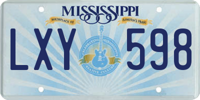 MS license plate LXY598