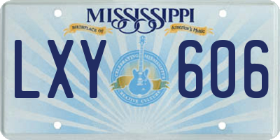 MS license plate LXY606