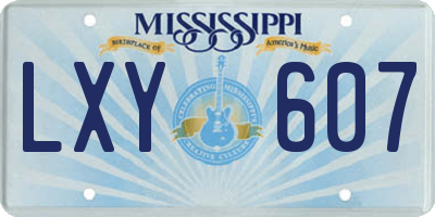 MS license plate LXY607