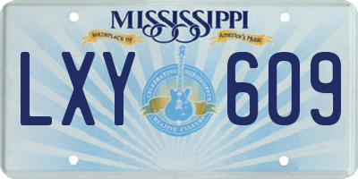 MS license plate LXY609