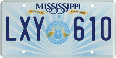 MS license plate LXY610