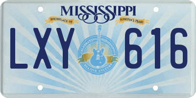 MS license plate LXY616