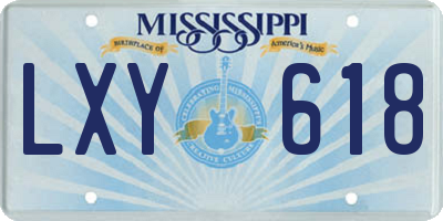 MS license plate LXY618