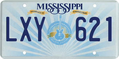 MS license plate LXY621