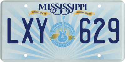 MS license plate LXY629