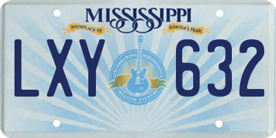 MS license plate LXY632