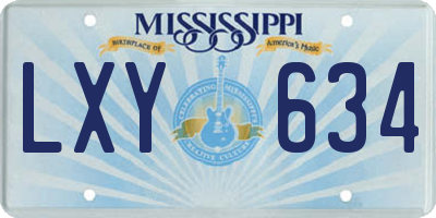 MS license plate LXY634