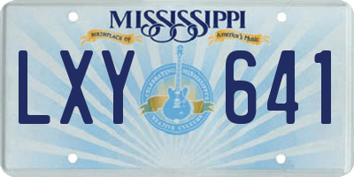 MS license plate LXY641
