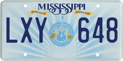 MS license plate LXY648