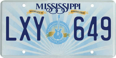 MS license plate LXY649