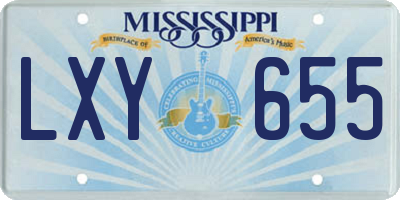 MS license plate LXY655