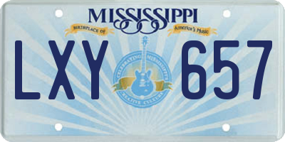 MS license plate LXY657