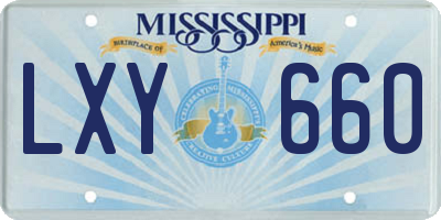 MS license plate LXY660