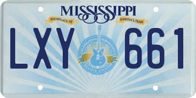 MS license plate LXY661