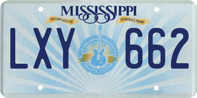 MS license plate LXY662