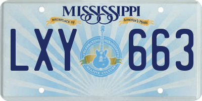 MS license plate LXY663