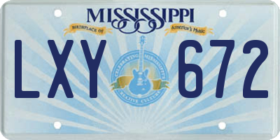 MS license plate LXY672