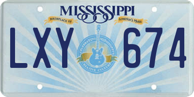 MS license plate LXY674