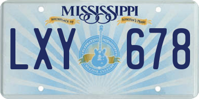 MS license plate LXY678