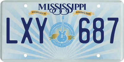 MS license plate LXY687