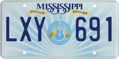 MS license plate LXY691