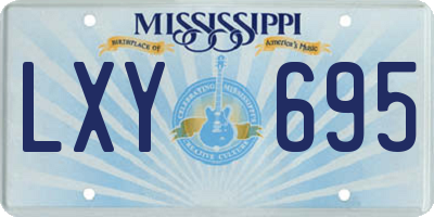 MS license plate LXY695