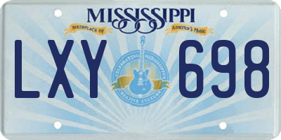 MS license plate LXY698