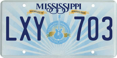 MS license plate LXY703