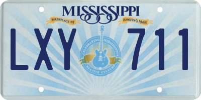 MS license plate LXY711