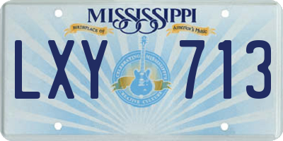 MS license plate LXY713