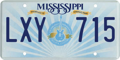 MS license plate LXY715