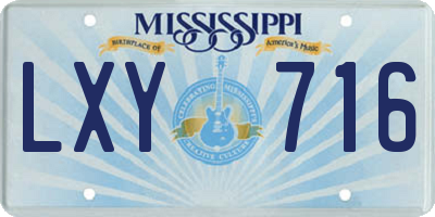 MS license plate LXY716