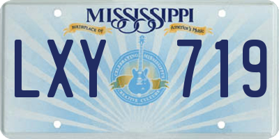 MS license plate LXY719
