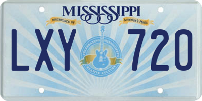 MS license plate LXY720
